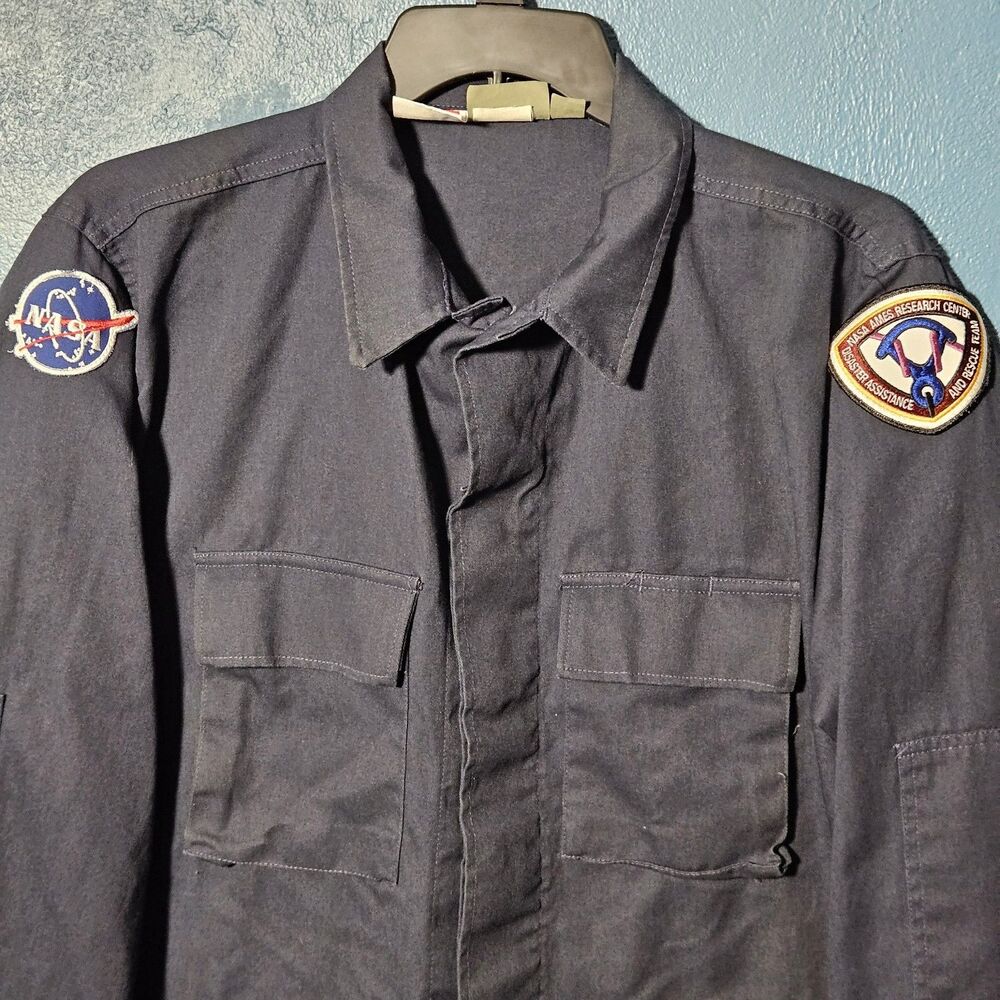 Propper NASA Jacket Combat Coat Large Navy BDU Ames Disaster Rescue Team Patch